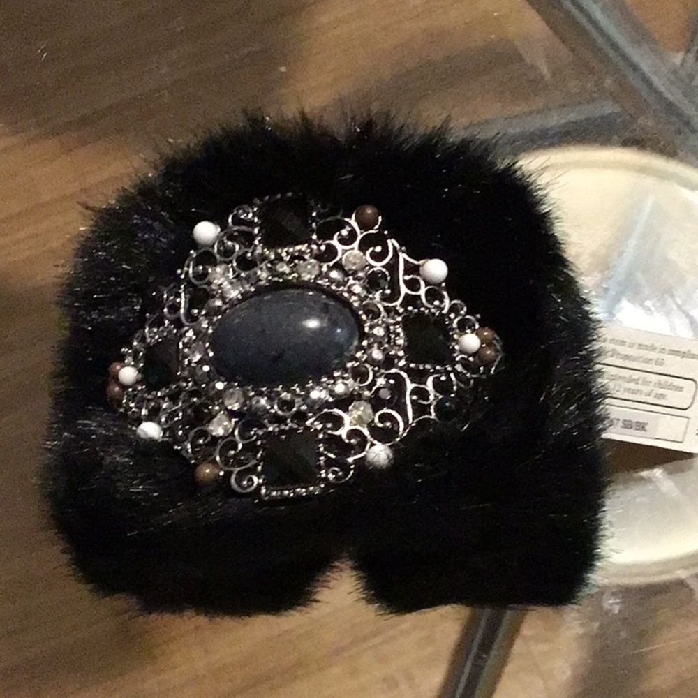 Fun fur cuff bracelet